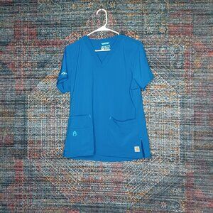 Carhartt womens solid blue modern fit Force scrub top M